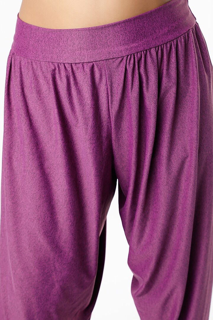 Purple Lycra Harem Pants by Mira Rae at Pernia's Pop Up Shop