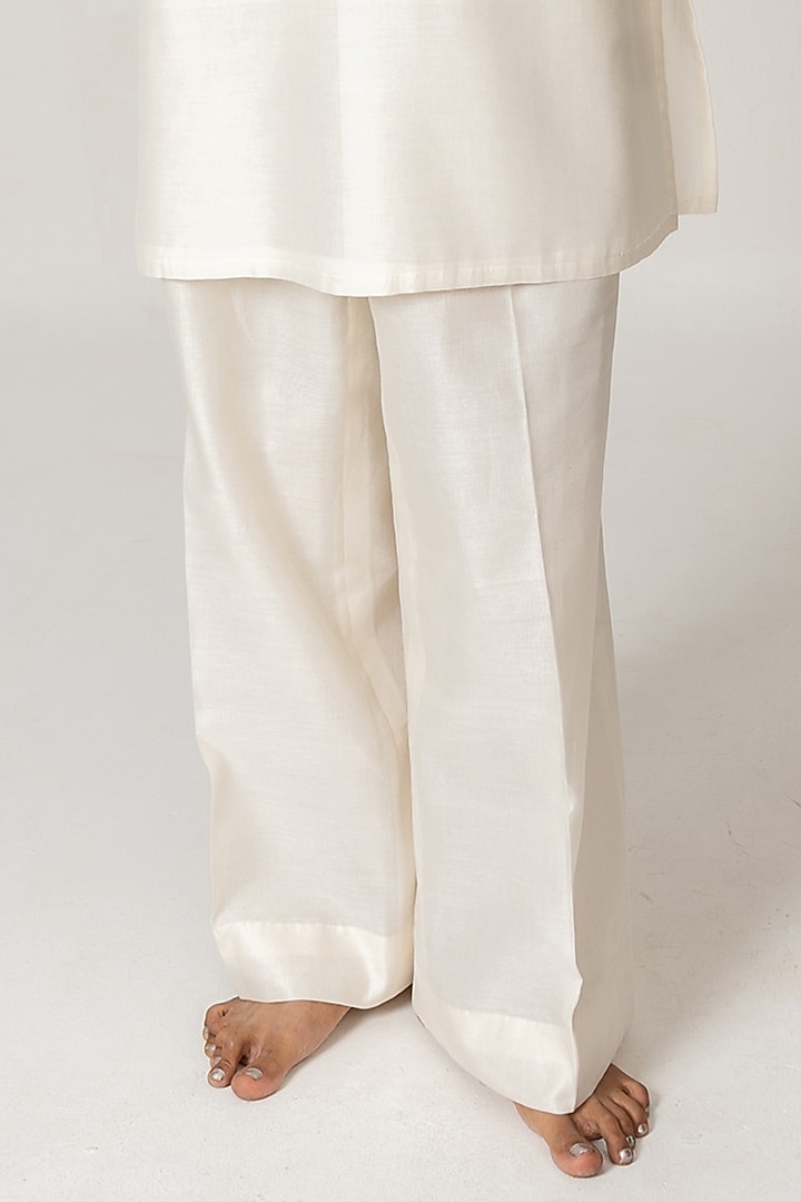 Mist Blue Chanderi Marodi Embroidered Bundi Jacket Set by Wabi Sabi Men at Pernia's Pop Up Shop