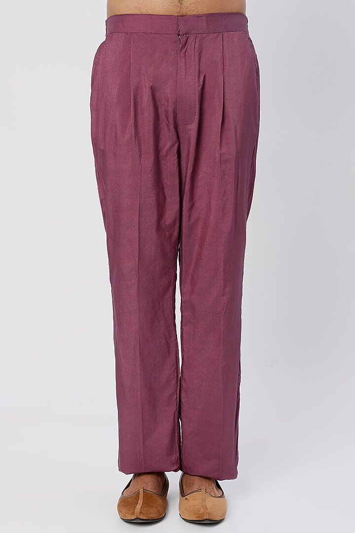 Grape Hand Embroidered Kurta Set by Wabi Sabi Men at Pernia's Pop Up Shop