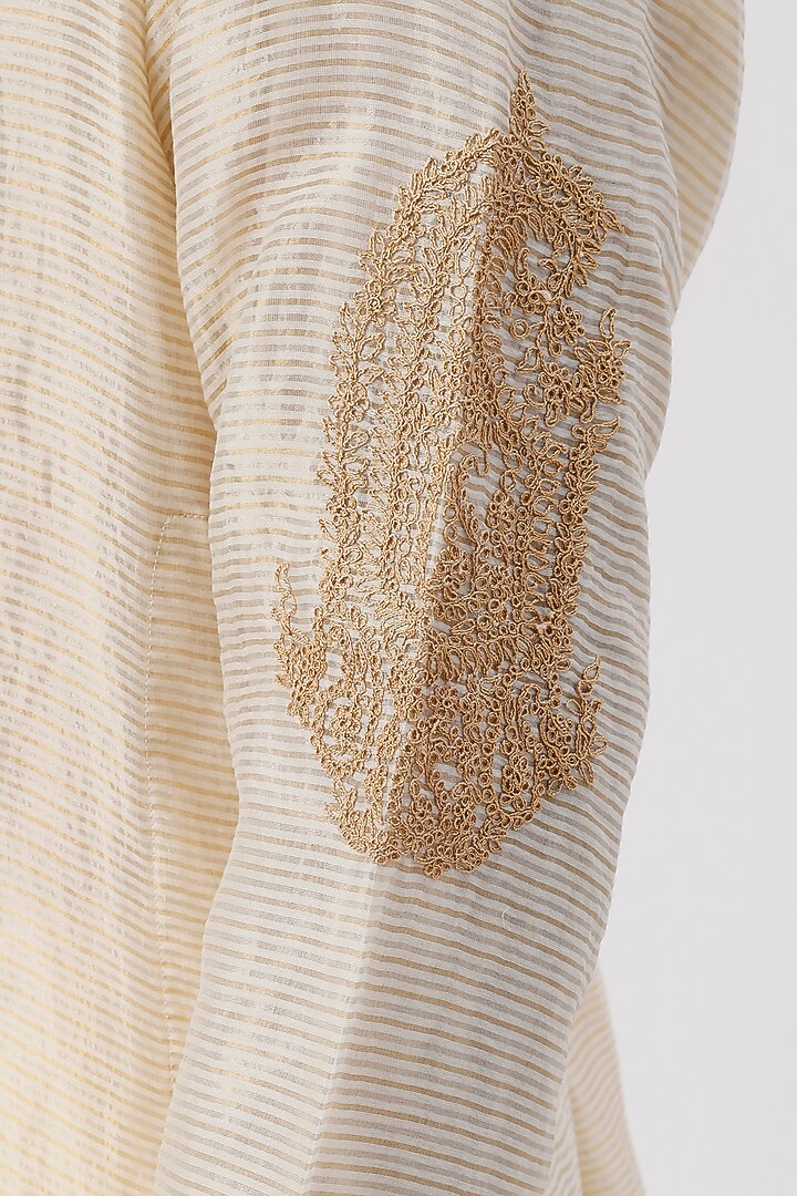 Ivory Dori Embroidered Kurta Set by Wabi Sabi Men at Pernia's Pop Up Shop