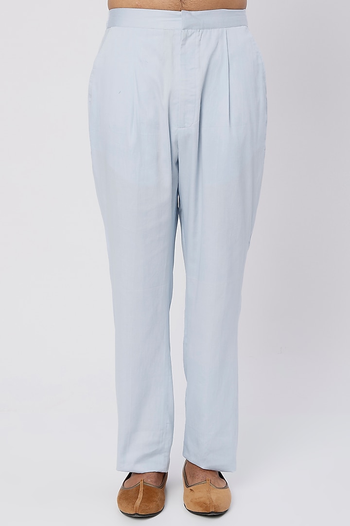 Pale Blue Embroidered Kurta Set by Wabi Sabi Men at Pernia's Pop Up Shop