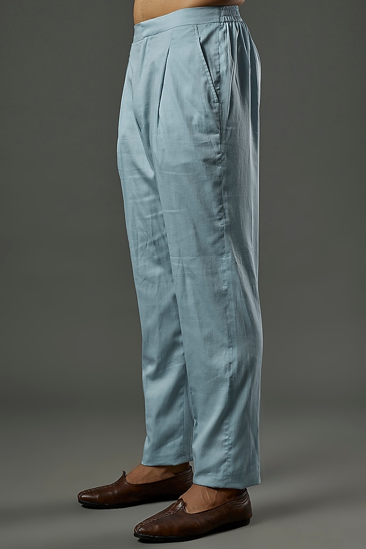 Pale Blue Embroidered Kurta Set by Wabi Sabi Men at Pernia's Pop Up Shop