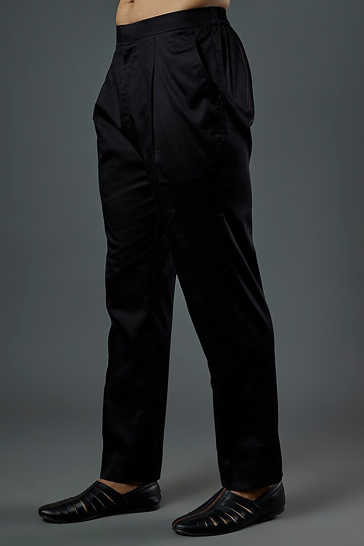 Black Embroidered Kurta Set by Wabi Sabi Men at Pernia's Pop Up Shop