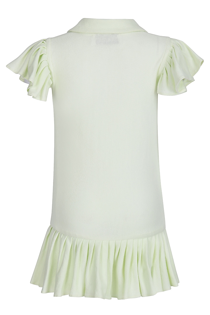 Green Polo Embroidered Dress For Girls by Pooja Wang at Pernia's Pop Up Shop