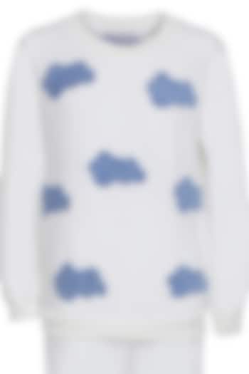 White Banana Crepe Embroidered Co-Ord Set For Girls by Pooja Wang at Pernia's Pop Up Shop