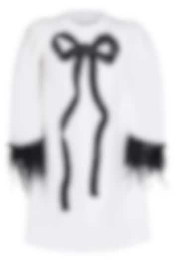 White Moss Embroidered Dress For Girls by Pooja Wang at Pernia's Pop Up Shop