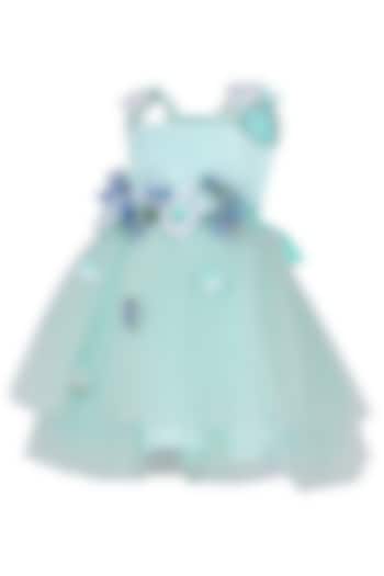 Sea Green Organza Dress For Girls by Pooja Wang at Pernia's Pop Up Shop