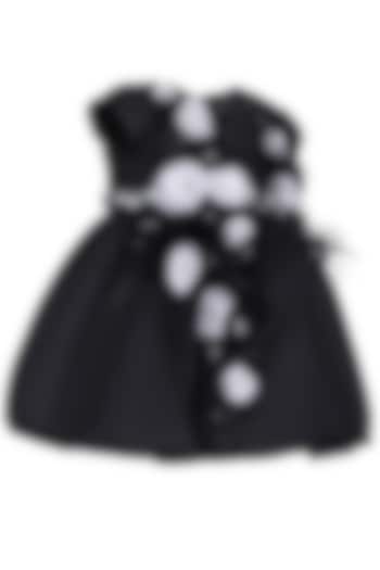 Black Dutch Satin Dress For Girls by Pooja Wang at Pernia's Pop Up Shop