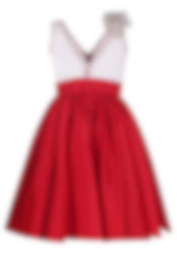 Red Dutch Satin Dress For Girls by Pooja Wang at Pernia's Pop Up Shop