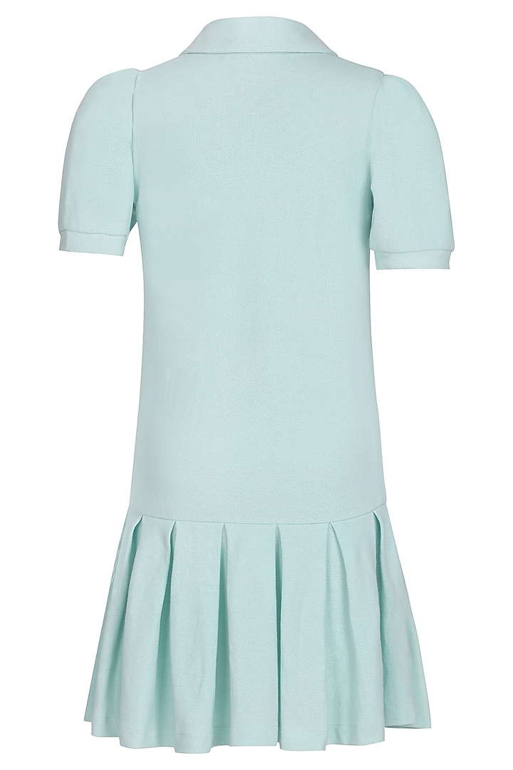 Sea Green Polo Embroidered Dress For Girls by Pooja Wang at Pernia's Pop Up Shop