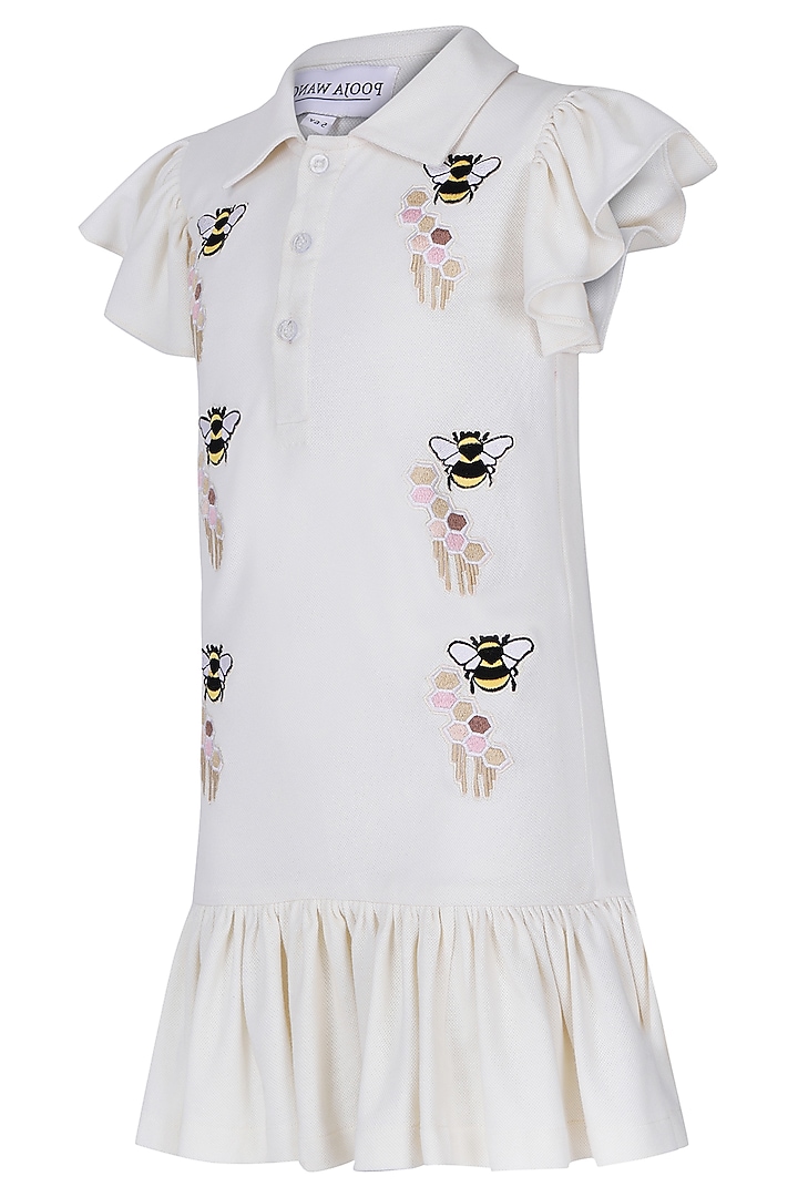 Lemon Polo Embroidered Dress For Girls by Pooja Wang at Pernia's Pop Up Shop