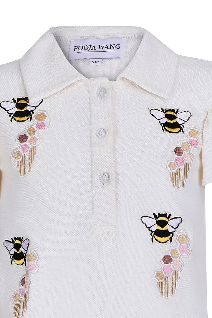 Lemon Polo Embroidered Dress For Girls by Pooja Wang at Pernia's Pop Up Shop
