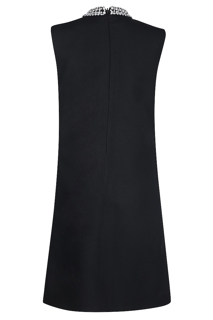 Black Moss Embroidered Dress For Girls by Pooja Wang at Pernia's Pop Up Shop