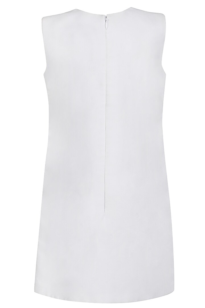White Moss Embroidered Dress For Girls by Pooja Wang at Pernia's Pop Up Shop