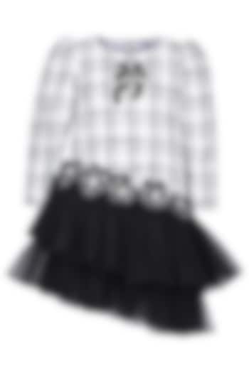 White Tweed Embroidered Dress For Girls by Pooja Wang at Pernia's Pop Up Shop