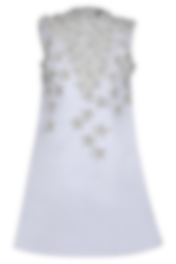 White Dutch Satin Embroidered Dress For Girls by Pooja Wang at Pernia's Pop Up Shop