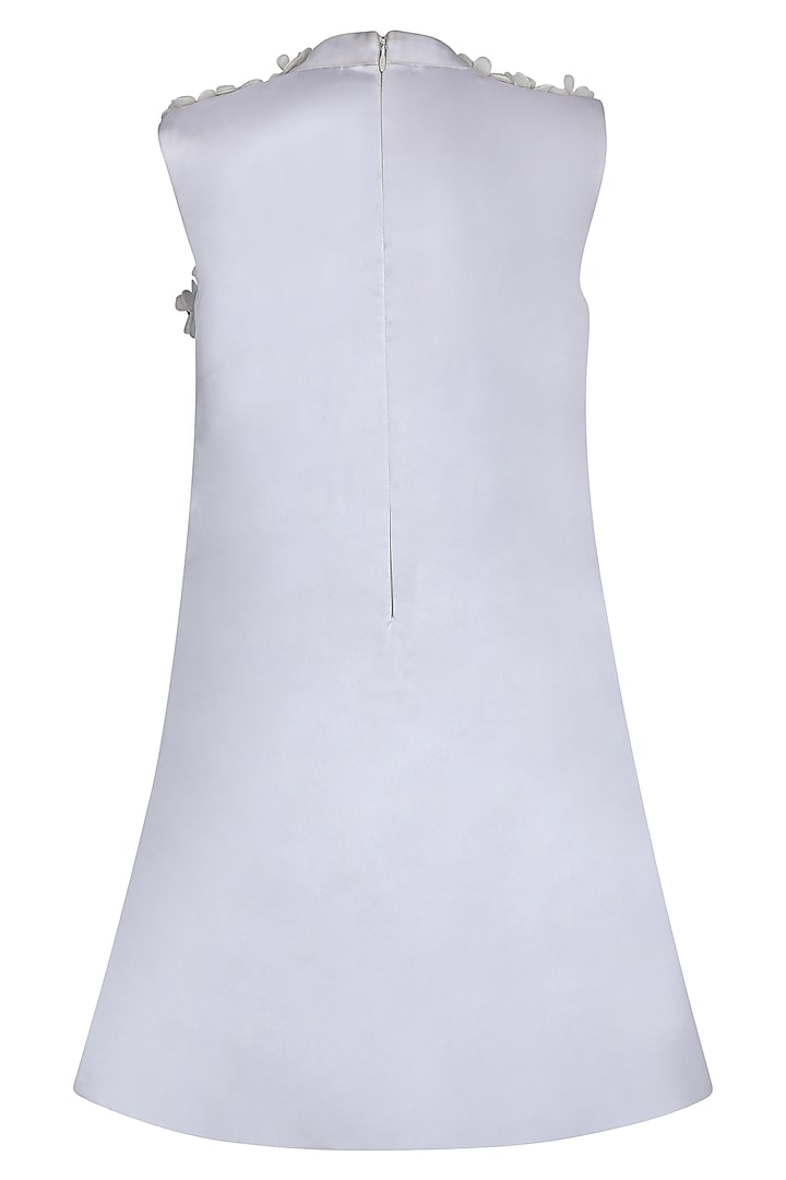 White Dutch Satin Embroidered Dress For Girls by Pooja Wang at Pernia's Pop Up Shop