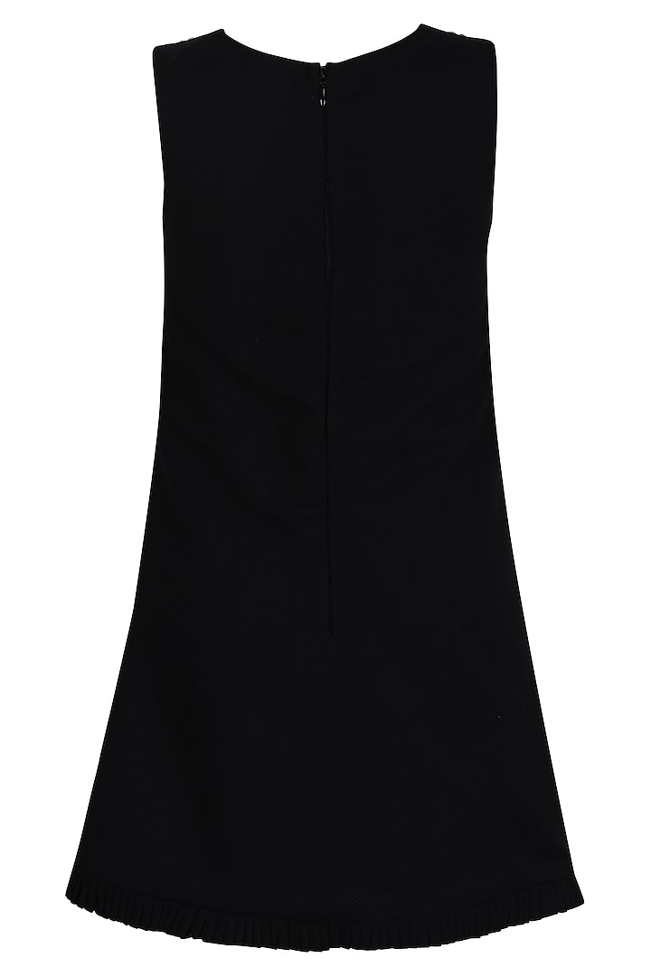 Black Moss Embroidered Dress For Girls by Pooja Wang at Pernia's Pop Up Shop