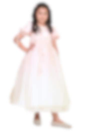 Ivory Organza Tissue Embroidered Gown For Girls by Pooja Wang at Pernia's Pop Up Shop