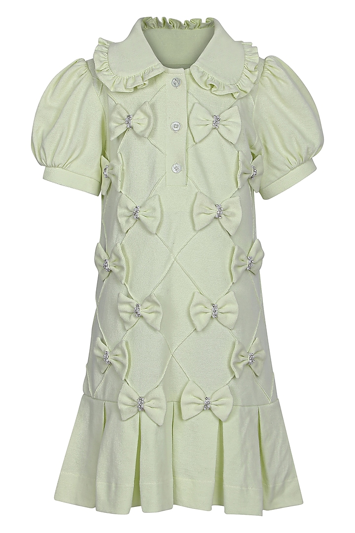 Lemon Polo Embroidered Dress For Girls by Pooja Wang at Pernia's Pop Up Shop