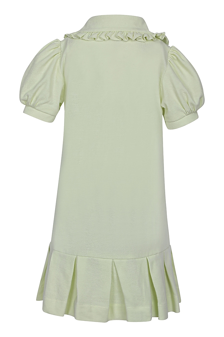 Lemon Polo Embroidered Dress For Girls by Pooja Wang at Pernia's Pop Up Shop