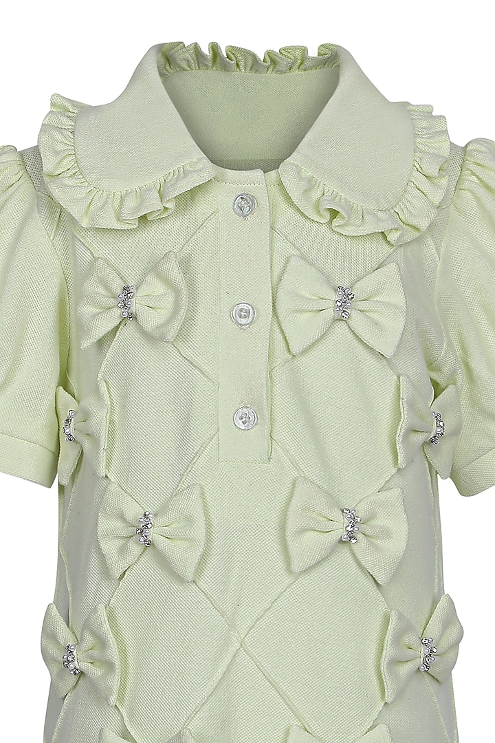 Lemon Polo Embroidered Dress For Girls by Pooja Wang at Pernia's Pop Up Shop