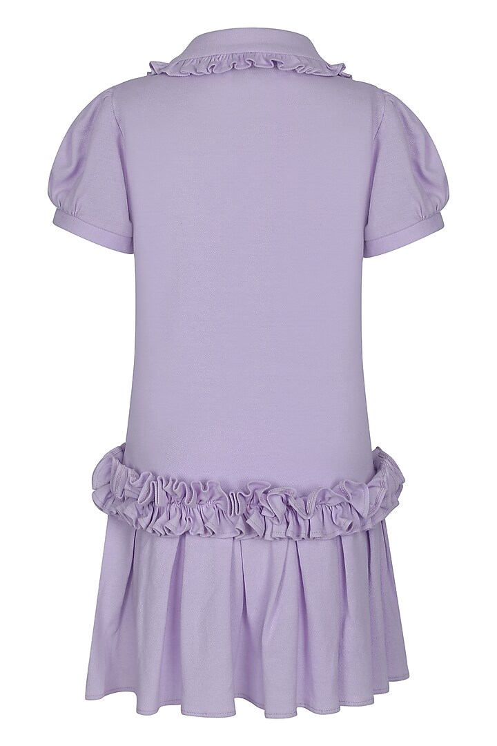 Lavender Polo Embroidered Embroidered Dress For Girls by Pooja Wang at Pernia's Pop Up Shop
