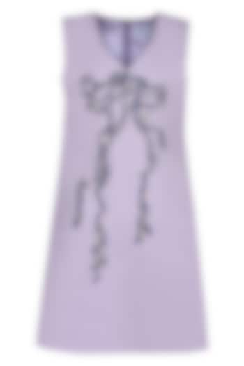 Lavender Moss Embroidered Dress For Girls by Pooja Wang at Pernia's Pop Up Shop