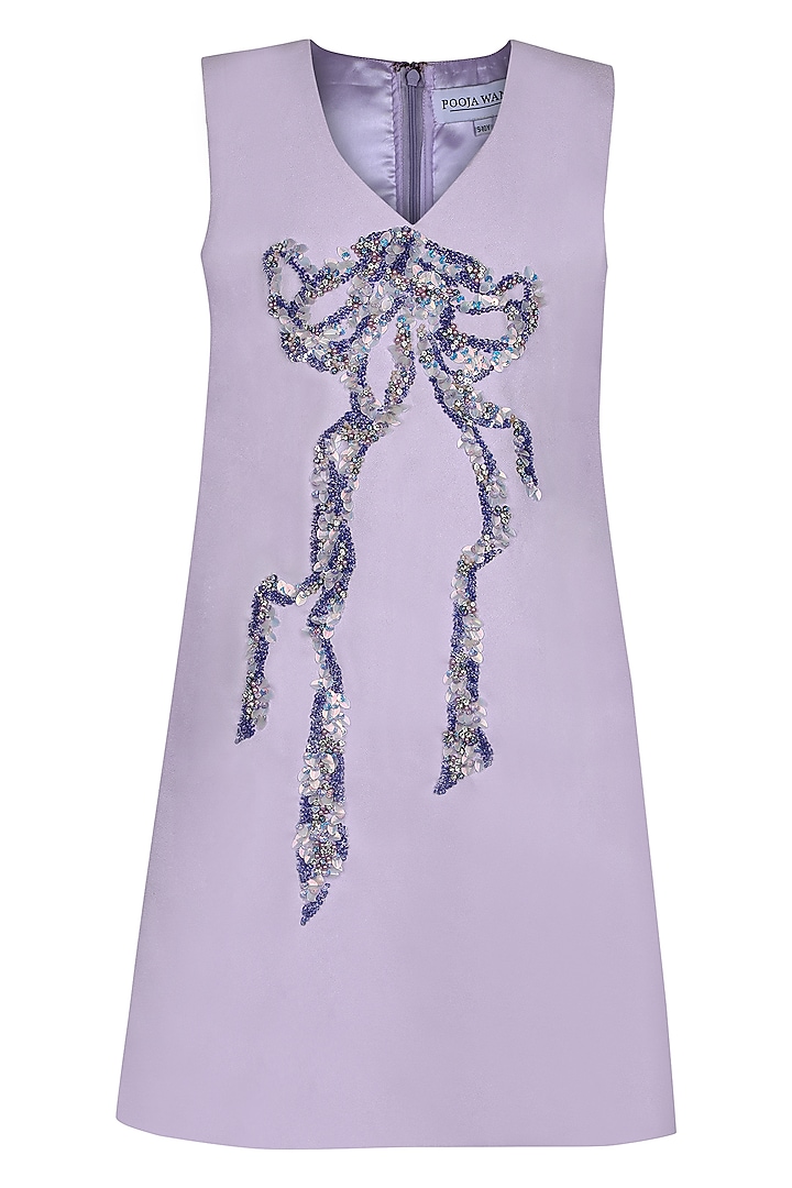 Lavender Moss Embroidered Dress For Girls by Pooja Wang at Pernia's Pop Up Shop