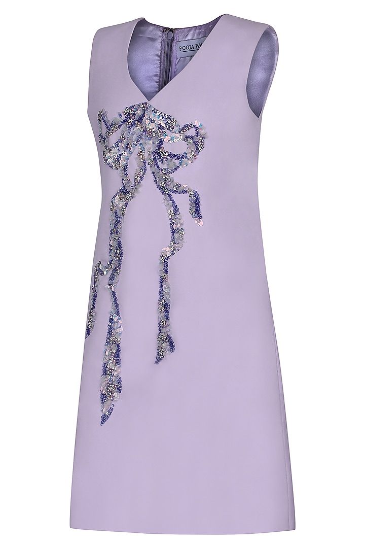 Lavender Moss Embroidered Dress For Girls by Pooja Wang at Pernia's Pop Up Shop