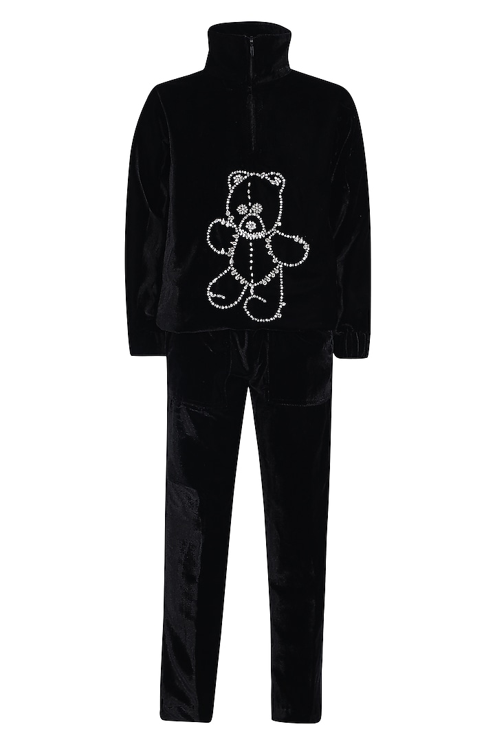 Black Velvet Co-Ord Set For Girls by Pooja Wang at Pernia's Pop Up Shop