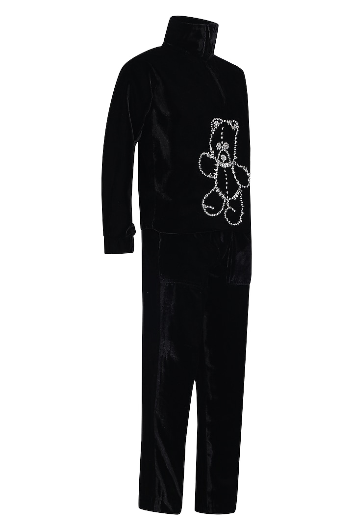 Black Velvet Co-Ord Set For Girls by Pooja Wang at Pernia's Pop Up Shop