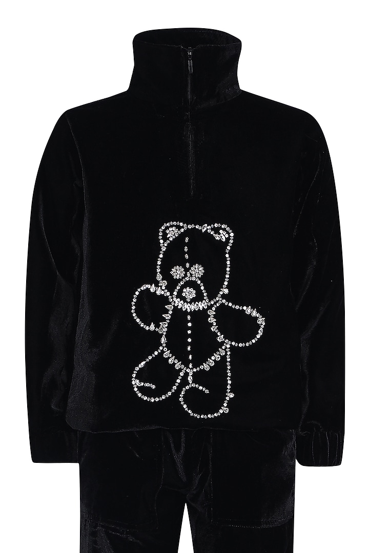Black Velvet Co-Ord Set For Girls by Pooja Wang at Pernia's Pop Up Shop