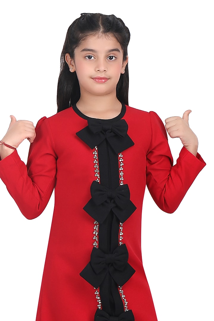 Red Moss Dress For Girls by Pooja Wang at Pernia's Pop Up Shop