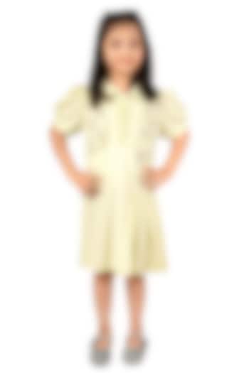 Mint Polo Embroidered Dress For Girls by Pooja Wang at Pernia's Pop Up Shop