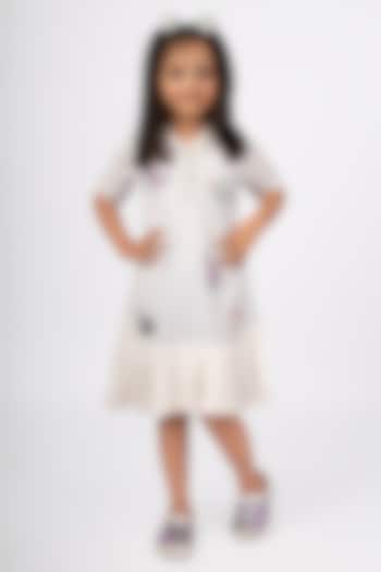 Ice Blue Polo EMbroidered Dress For Girls by Pooja Wang at Pernia's Pop Up Shop