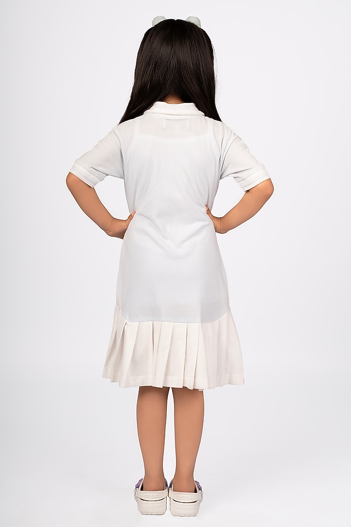 Ice Blue Polo EMbroidered Dress For Girls by Pooja Wang at Pernia's Pop Up Shop