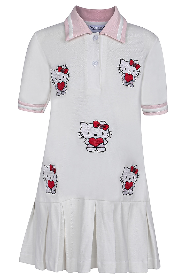 White Polo Dress For Girls by Pooja Wang at Pernia's Pop Up Shop