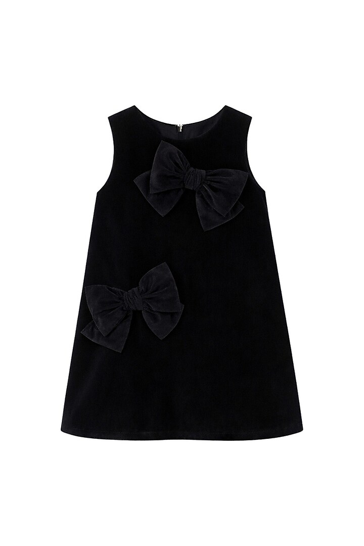 Black Velvet A-Line Dress For Girls by Pooja Wang at Pernia's Pop Up Shop