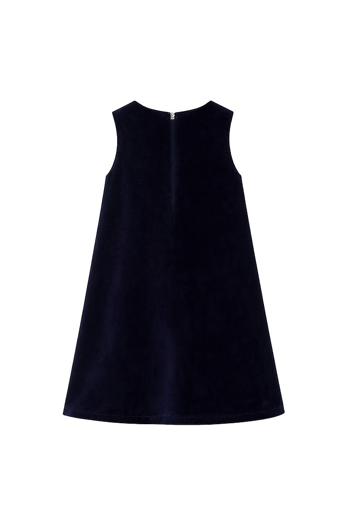 Black Velvet A-Line Dress For Girls by Pooja Wang at Pernia's Pop Up Shop