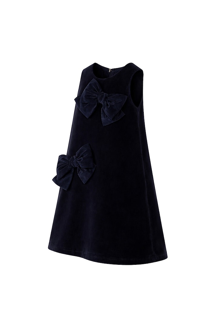 Black Velvet A-Line Dress For Girls by Pooja Wang at Pernia's Pop Up Shop
