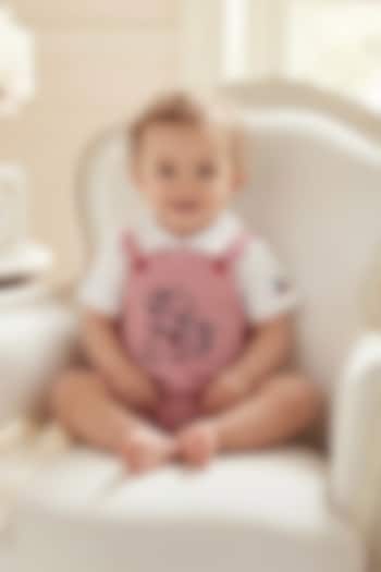 Red Cotton Suspender Set For Boys by Pooja Wang at Pernia's Pop Up Shop
