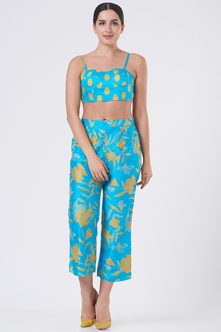 Blue & Mango Yellow Silk Cape set by Wasabi at Pernia's Pop Up Shop