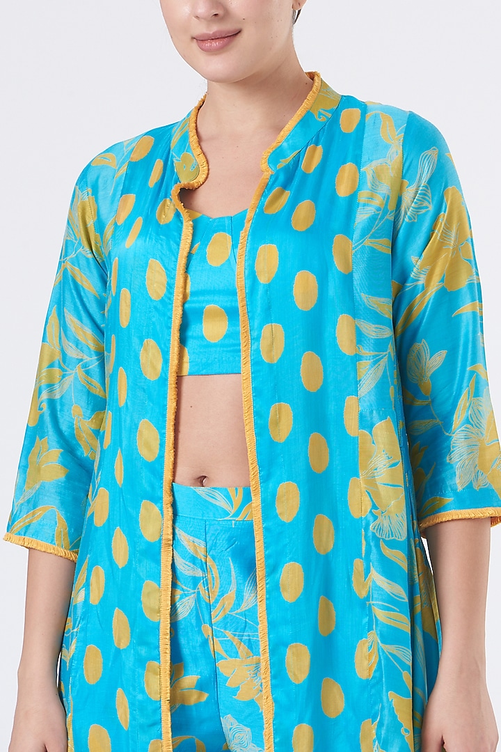 Blue & Mango Yellow Silk Cape set by Wasabi at Pernia's Pop Up Shop