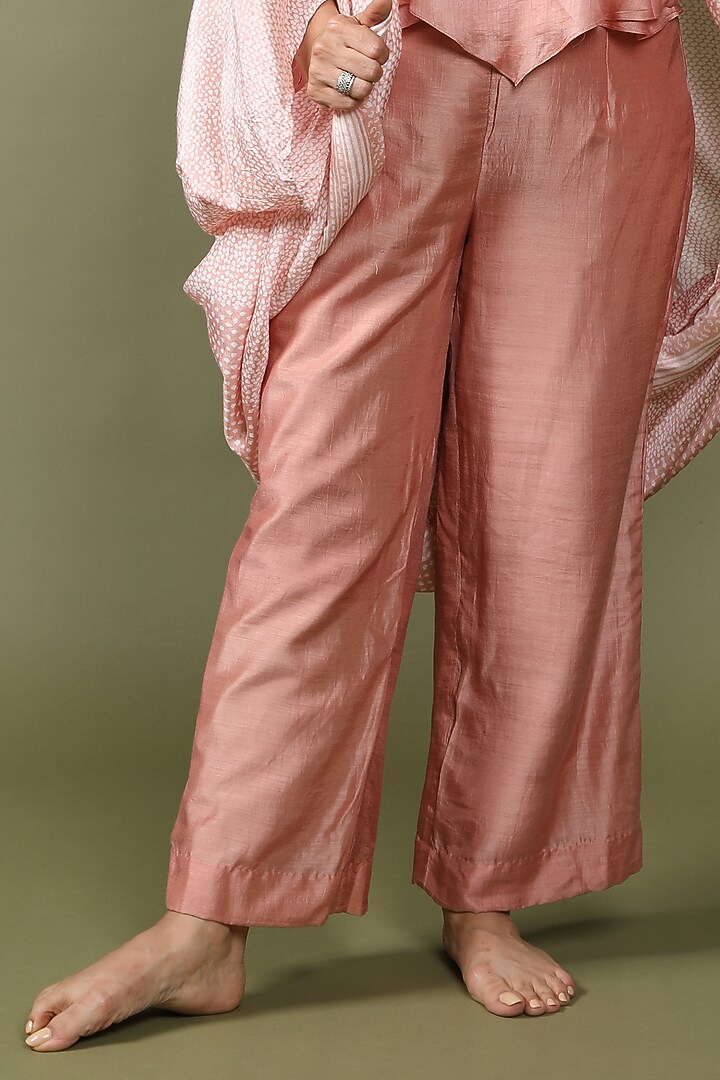 Rose Tan Cotton Silk Cape Set by Wasabi at Pernia's Pop Up Shop