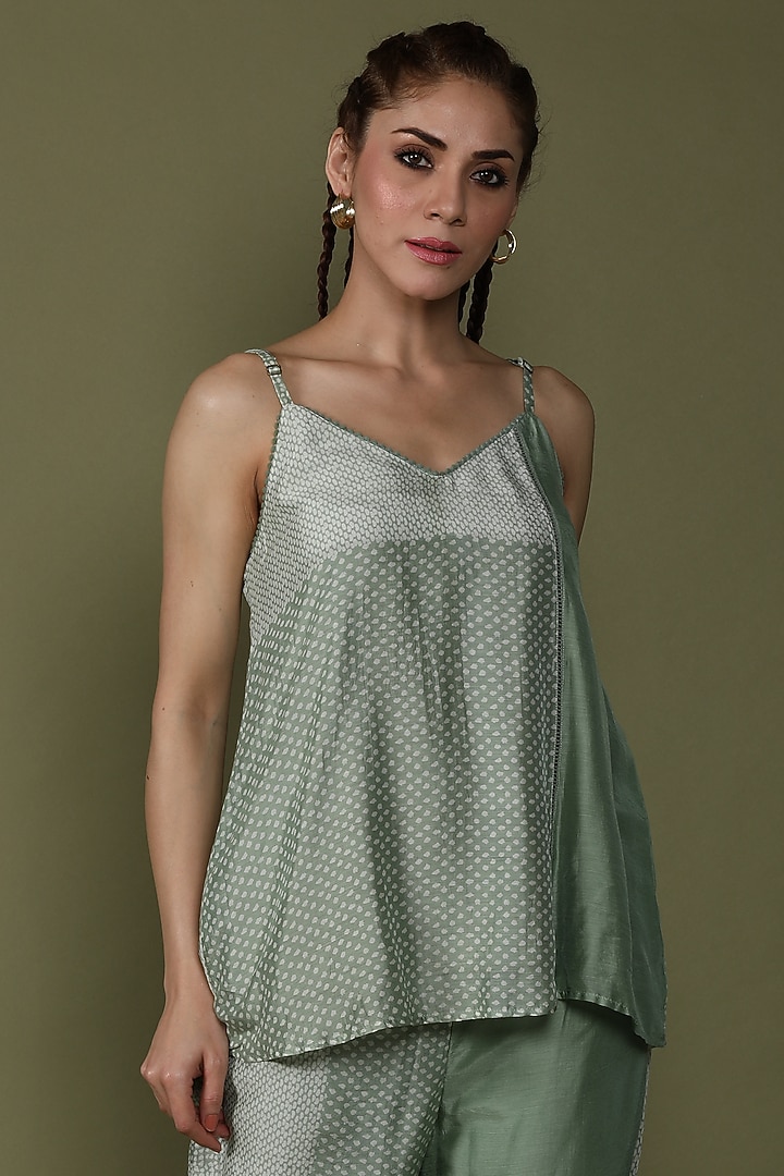 Iceberg Green Organic Cotton Silk Co-Ord Set by Wasabi at Pernia's Pop Up Shop