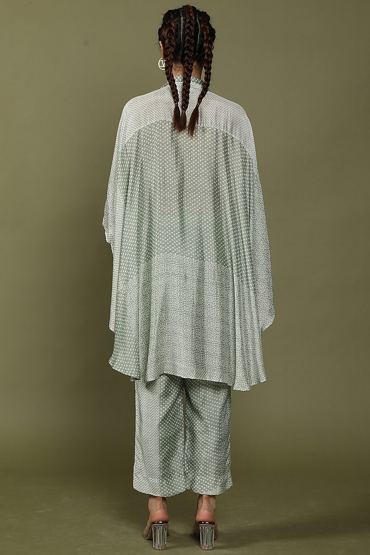 Iceberg Green Cotton Silk Embroidered & Printed Co-Ord Set by Wasabi at Pernia's Pop Up Shop