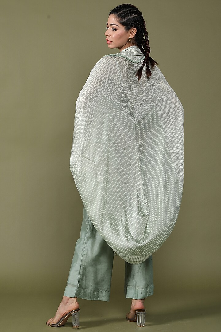 Iceberg Green Cotton Silk Cape Set by Wasabi at Pernia's Pop Up Shop