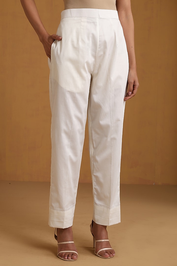 Off-White & Pink Cotton Kashmiri Embroidered Co-Ord Set by Wazir C at Pernia's Pop Up Shop