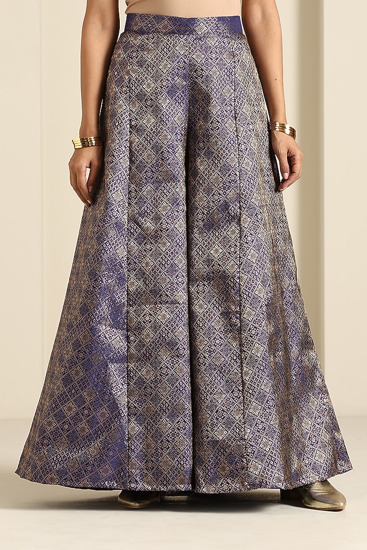 Blue Organza Party Wear Sharara Set by Wazir C at Pernia's Pop Up Shop